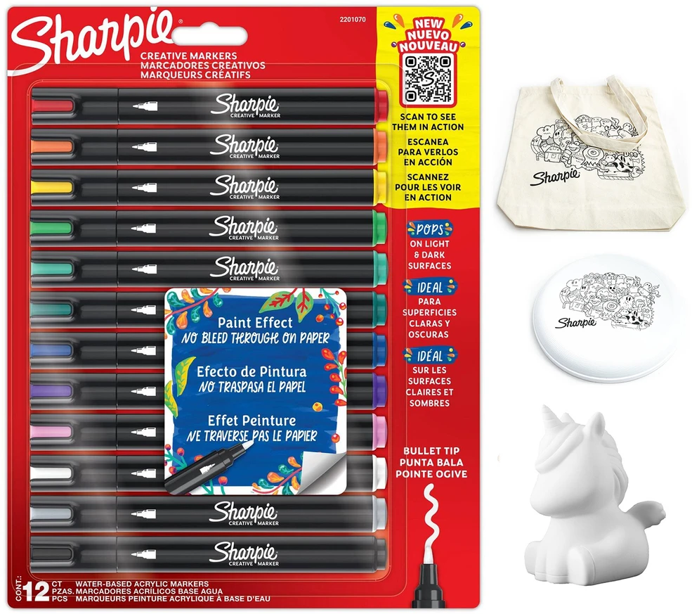 Sharpie kūrybinių akrilinių žymeklių rinkinys 12 spalvų - 2201070