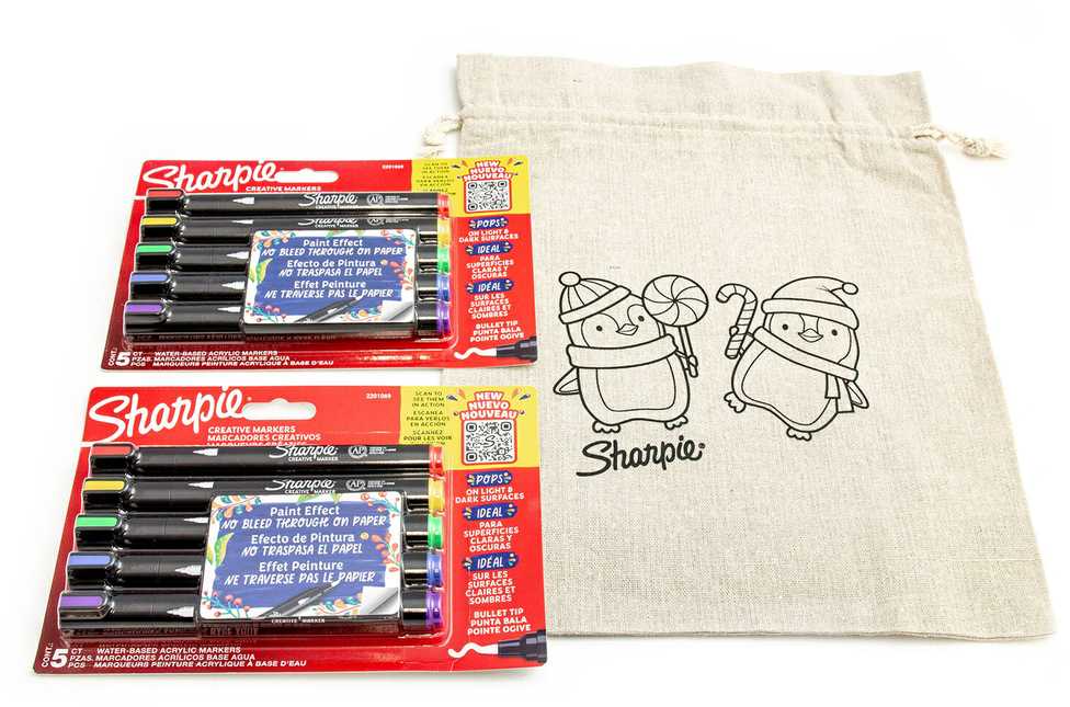 Sharpie akrilinių žymeklių rinkinys (10 vnt.) su spalvotu maišeliu