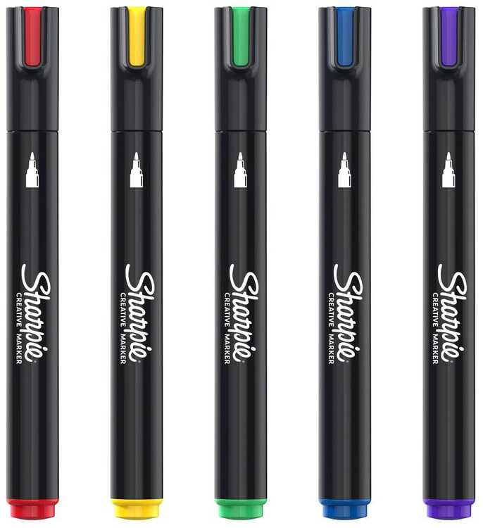 Sharpie kūrybiniai akriliniai žymekliai, 5 spalvų rinkinys – 2201069 / Magnetas / Širdelė tapybai / Valentino diena