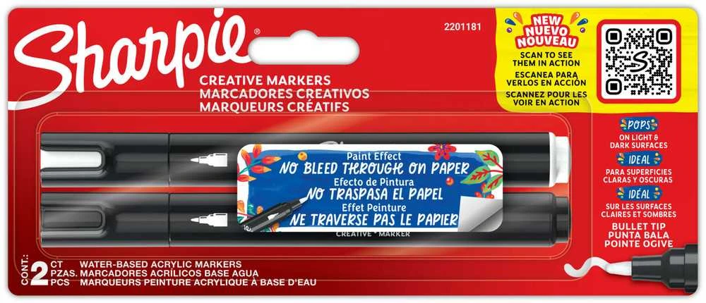Sharpie kūrybinių akrilinių žymeklių rinkinys, 2 spalvos - 2201181