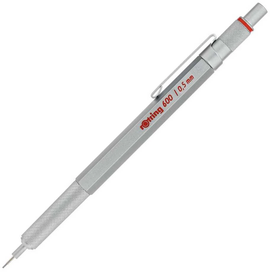 Rotring automatinis pieštukas 600 0,5 sidabrinis - 1904445