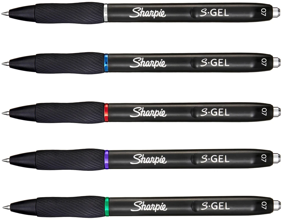 Sharpie S-GEL geliniai tušinukai 8-PACK mėlynos, raudonos, juodos, žalios, violetinės spalvos - 2198778