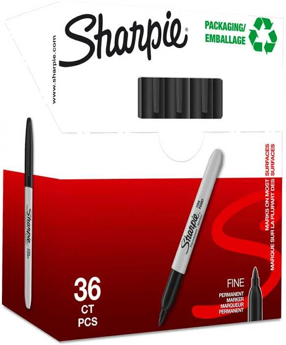 Sharpie smulkūs juodi žymekliai (36 vnt.) - 2025040