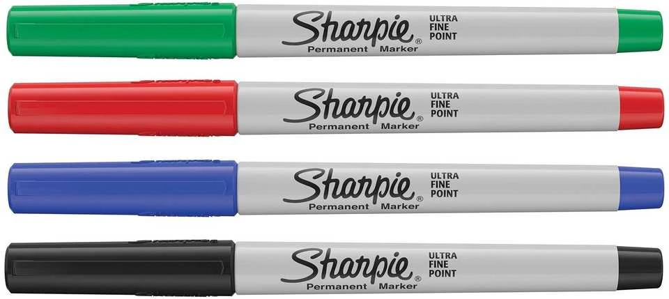 Sharpie Ultra Fine itin ploni standartinių spalvų žymekliai, 4 vnt., 0,5 mm - 1985879
