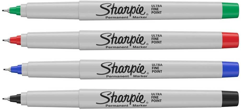 Sharpie Ultra Fine itin ploni standartinių spalvų žymekliai, 4 vnt., 0,5 mm - 1985879