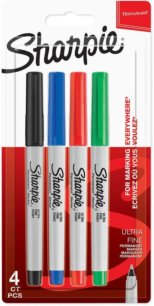 Sharpie Ultra Fine itin ploni standartinių spalvų žymekliai, 4 vnt., 0,5 mm - 1985879