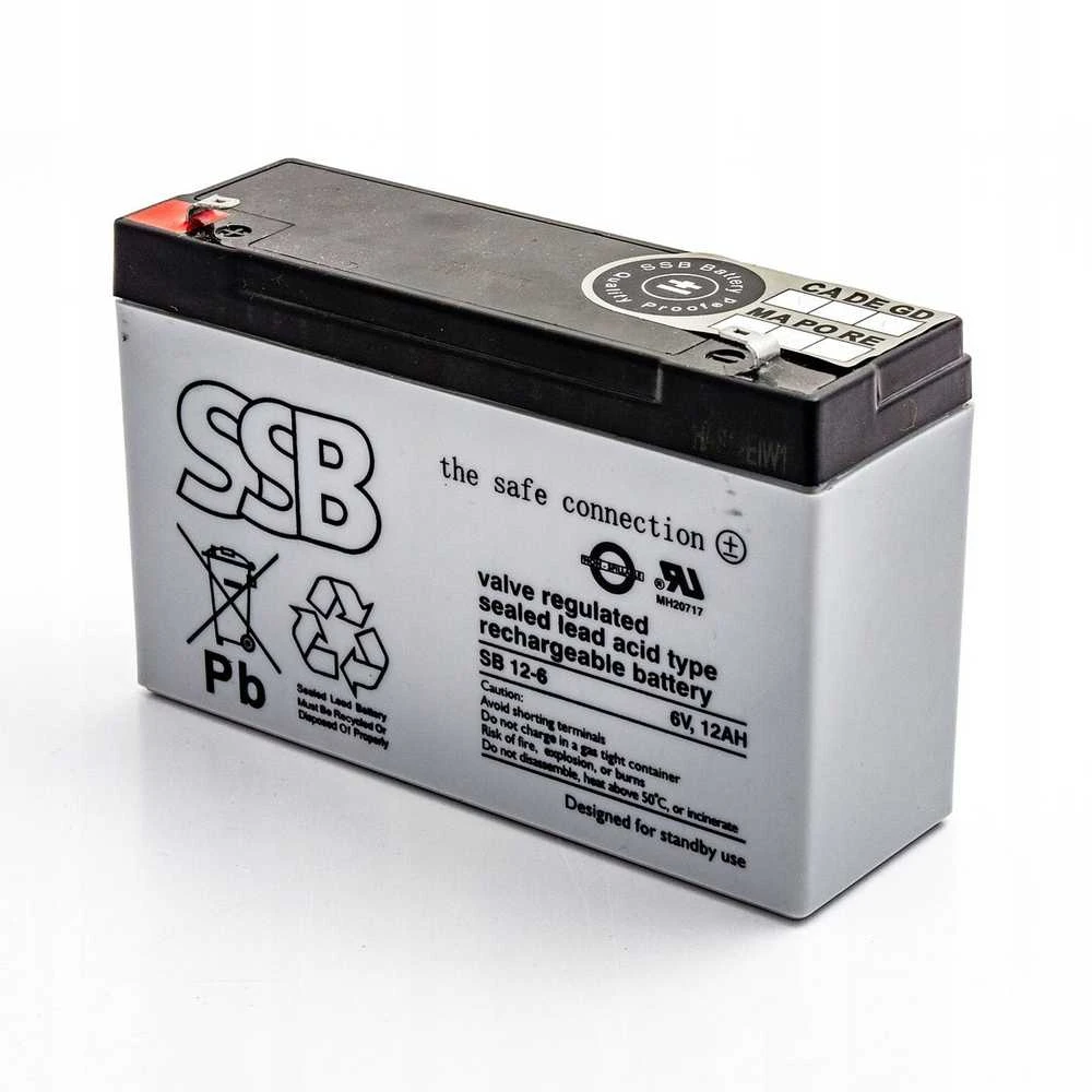 SSB SB 12-6 6V 12Ah AGM Akumuliatorius nereikalaujantis priežiūros