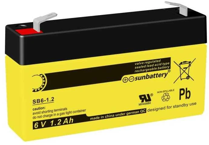 SSB SUN SB 1.2-6 6V 1.2Ah AGM Akumuliatorius nereikalaujantis priežiūros