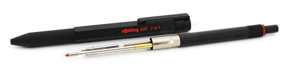 Trys viename: Tušinukas ir pieštukas MULTIPEN Rotring 600 Juoda - 2164108