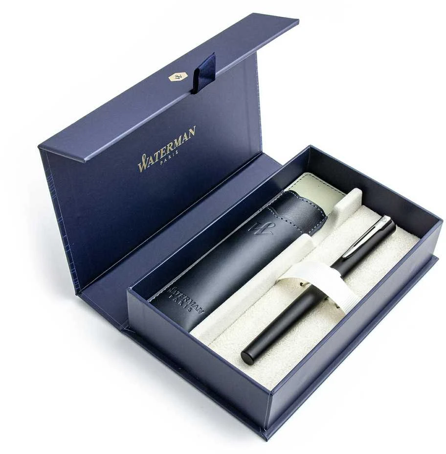 Waterman Allure Matte Juodas CT (F) Plunksnakotis ir dėklas dovanų dėžutėje