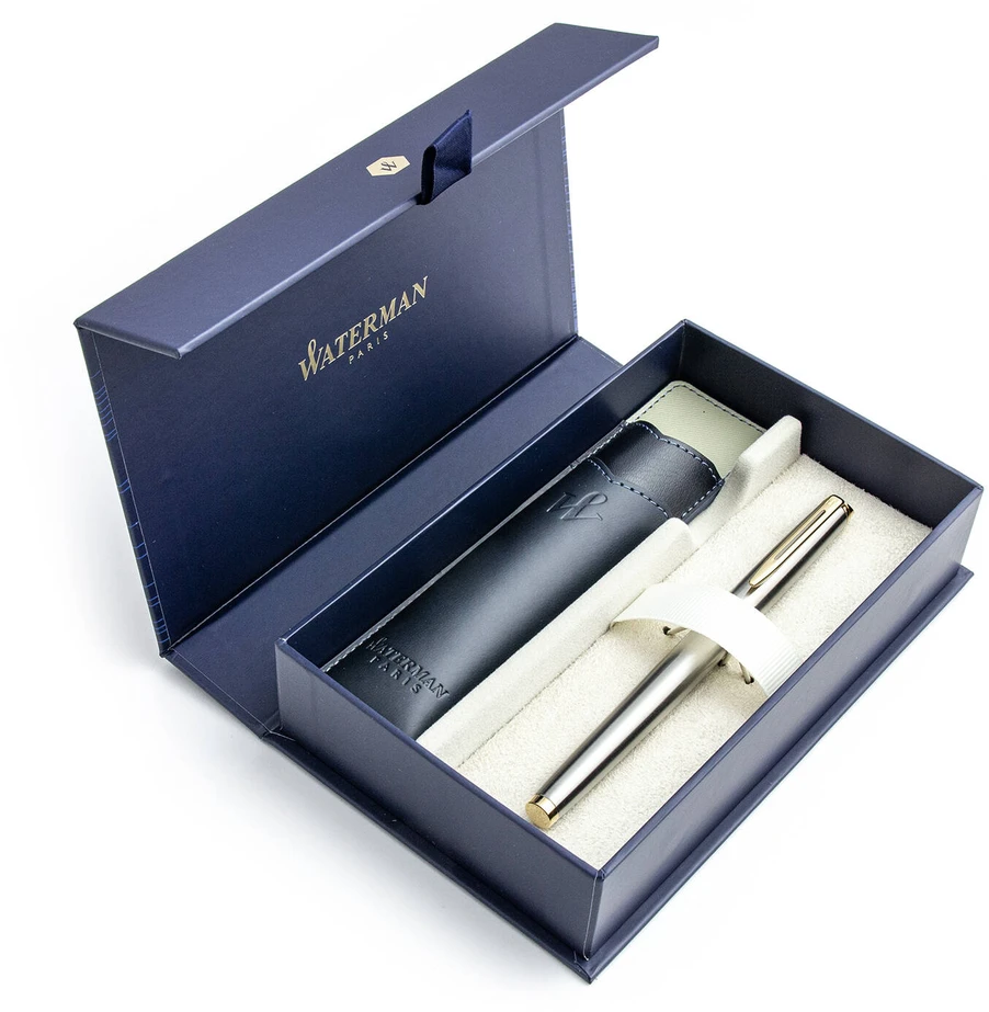 Waterman Hémisphère Steel GT Plunksnakotis ir dėklas dovanų dėžutėje