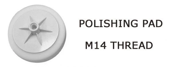 Kieta poliravimo kempinė - prisukama M14, diametras 150mm BALTA