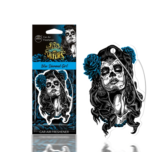 Aroma Car Mėlyna Stilingas oro gaiviklis Aroma Dia De Los Muertos Mėlyna Diamond Girl