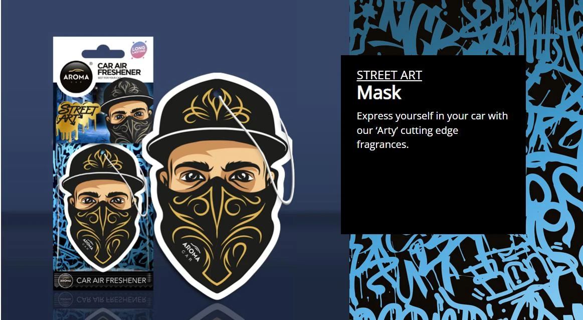 Stilingas oro gaiviklis AROMA Street Art Mask - Gatvės Menas Kaukė