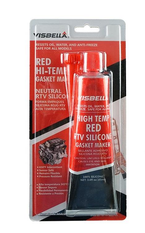 VISBELLA raudonos spalvos silikoninis sandariklis RTV 105g 343