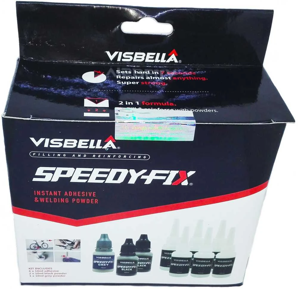 VISBELLA uolos tvirtumo SPEEDY-FIX klijų rinkinys: užpildas ir klijai 30ml + 60ml