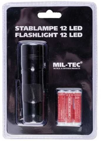 Mil-Tec Prožektorius 12 LED (3AAA), Juodas