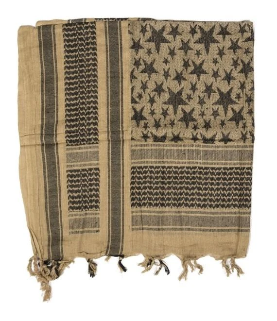 Kepurė Mil-Tec Skara "SHEMAGH" STARS, COYOTE/JUODA