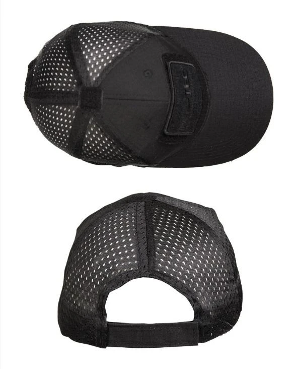 Mil-Tec Taktinė kepurė su Velcro ir tinkleliu, JUODA