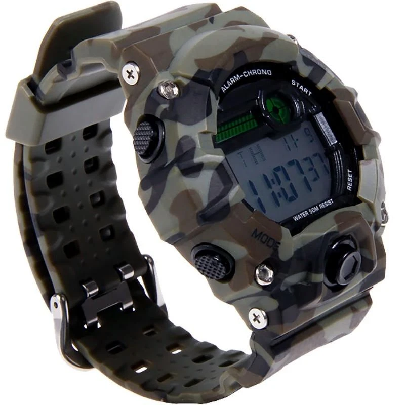 Skyway Technology DELTA TACTICS analoginis-skaitmeninis laikrodis, CAMO