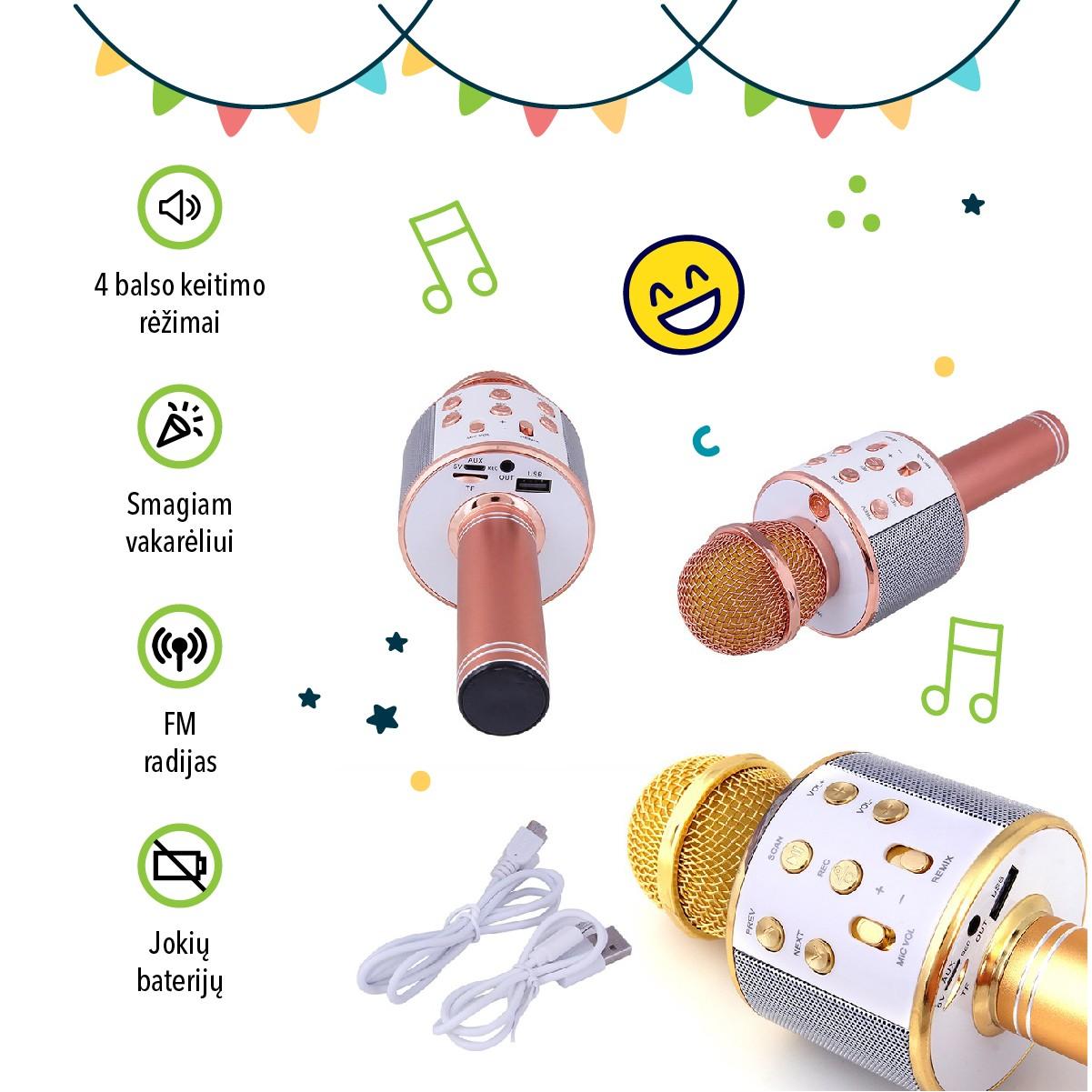 Xrec karaokė mikrofonas - kolonėlė su balso keitimo efektais WS-858