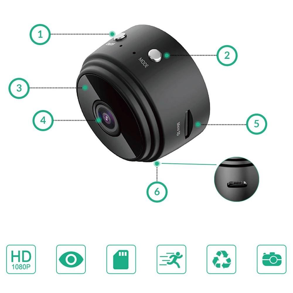 Mini belaidė vaizdo stebėjimo kamera - Wifi