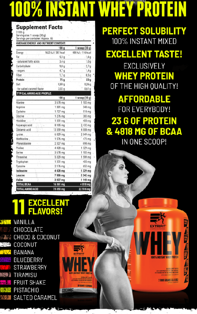 Extrifit Sport Nutrition Extrifit 100% INSTANT WHEY 80 2000 g (Baltyminis kokteilis)