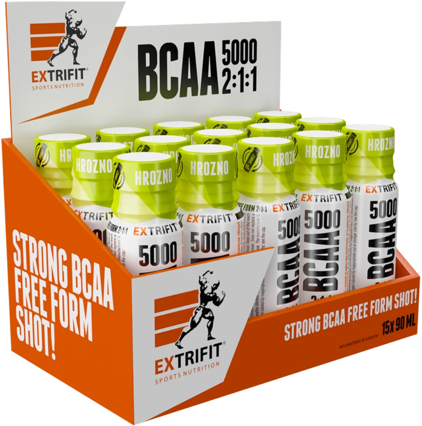 Extrifit Sport Nutrition Extrifit SHOT BCAA 5000 mg 15 vnt x 90 ml (BCAA amino rūgštys)