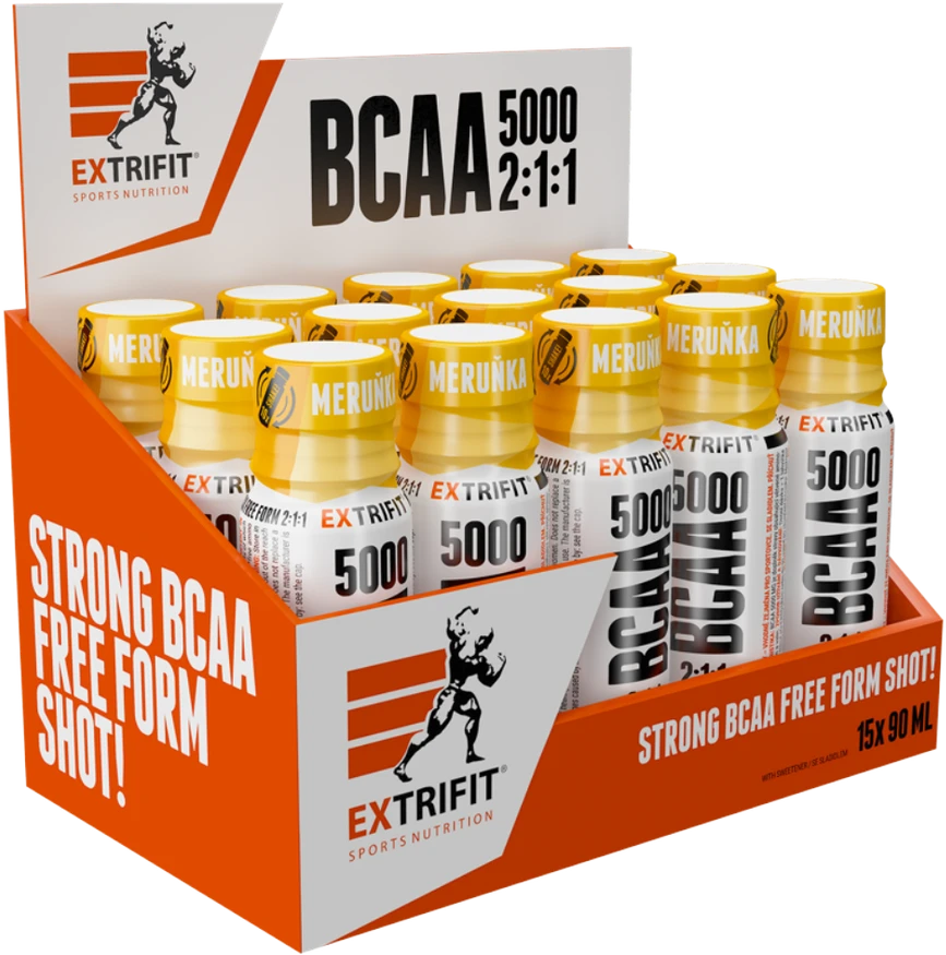 Extrifit Sport Nutrition Extrifit SHOT BCAA 5000 mg 15 vnt x 90 ml (BCAA amino rūgštys)