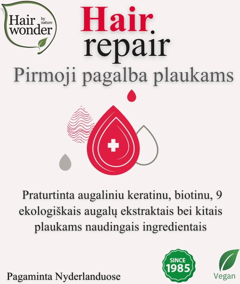HAIRWONDER Šampūnas Hair Repair kasdieniam naudojimui, 300 ml
