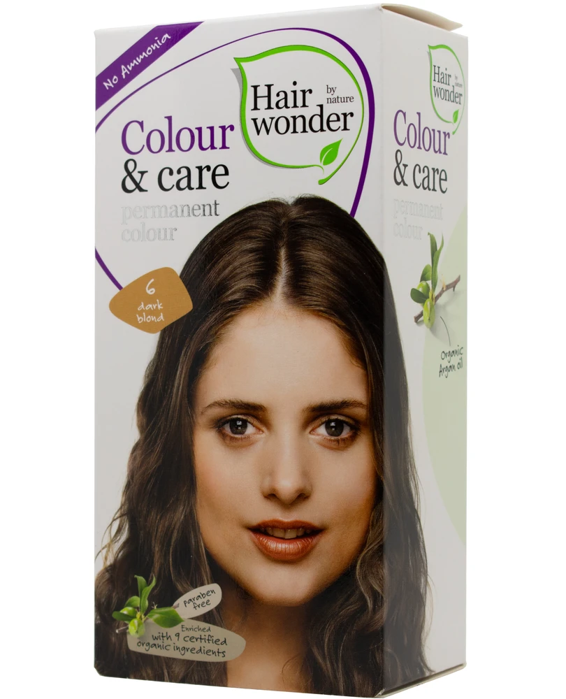 HAIRWONDER Colour & Care plaukų dažai, spalva tamsi blondinė 6, 100 ml