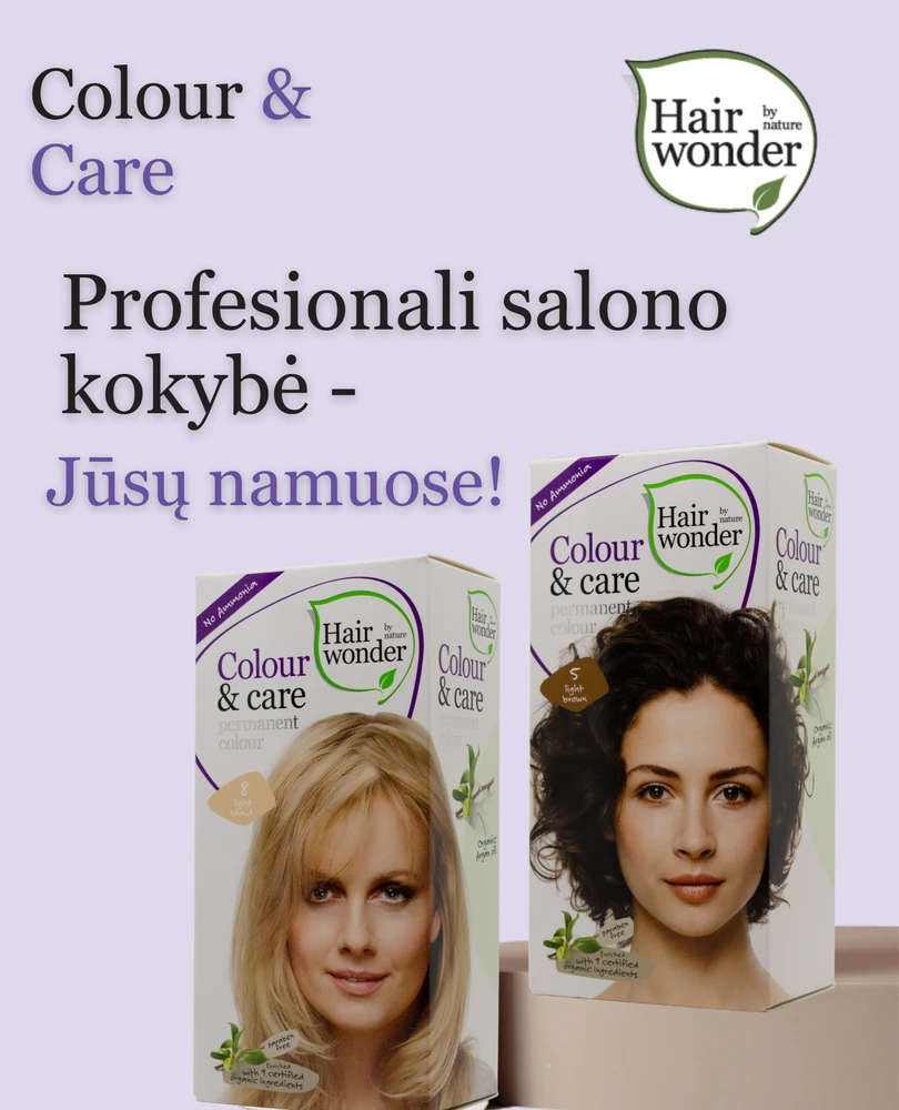 HAIRWONDER Colour & Care plaukų dažai, spalva tamsi ruda 3, 100 ml