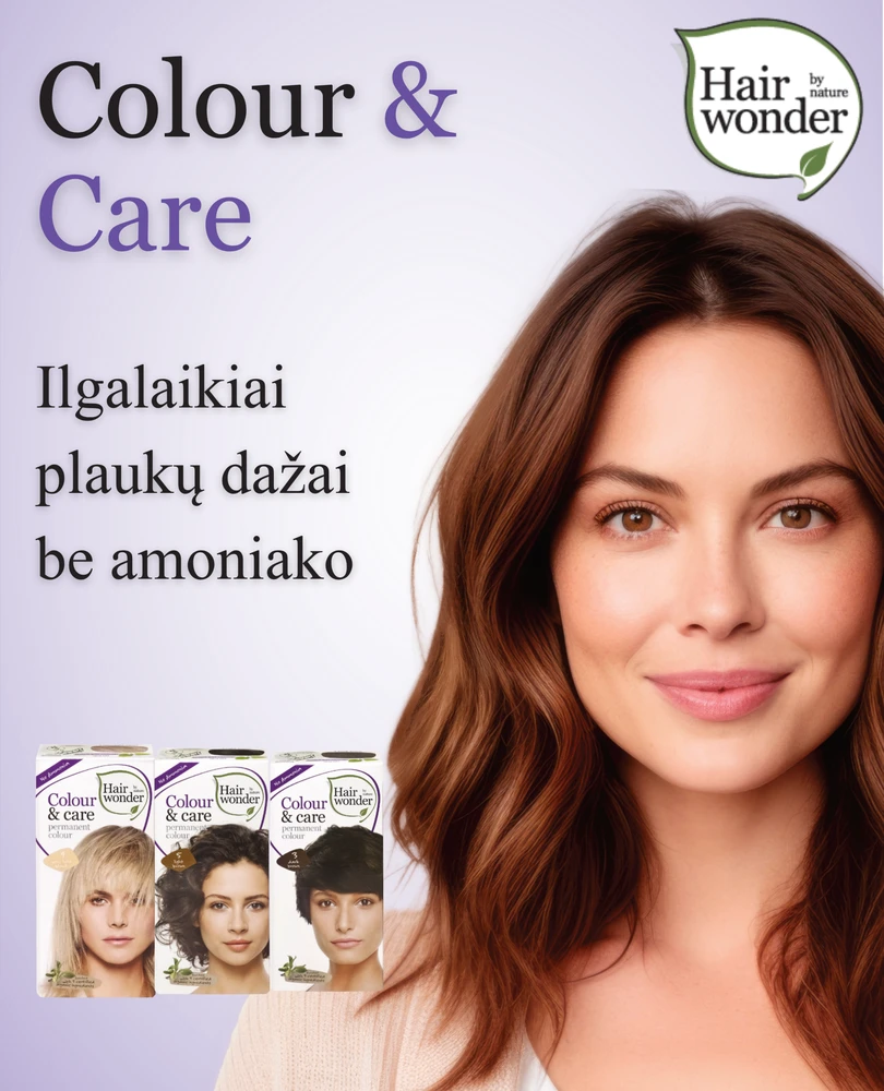 HAIRWONDER Colour & Care plaukų dažai, spalva tamsi ruda 3, 100 ml