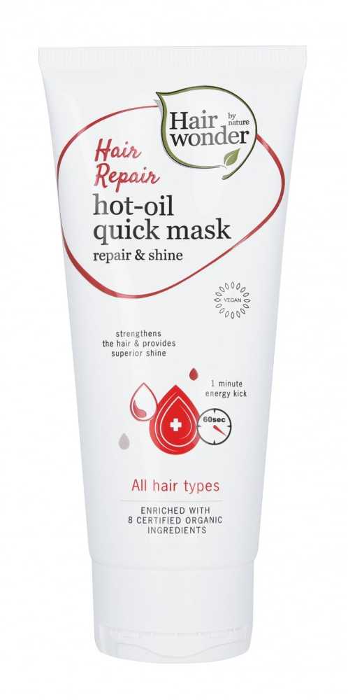 Hair Wonder Hairwonder Greito poveikio kaukė plaukų būklei atstatyti Hot Oil Quick Mask