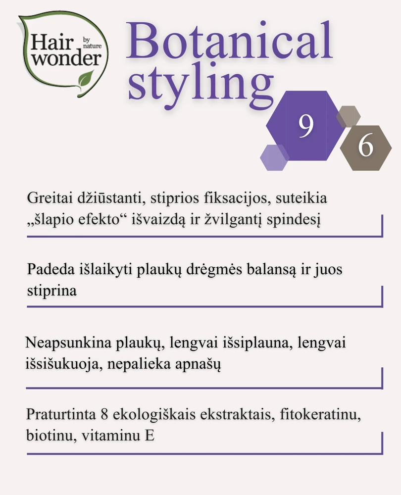 HAIRWONDER Botanical Styling žele itin stiprios fiksacijos, 150 ml