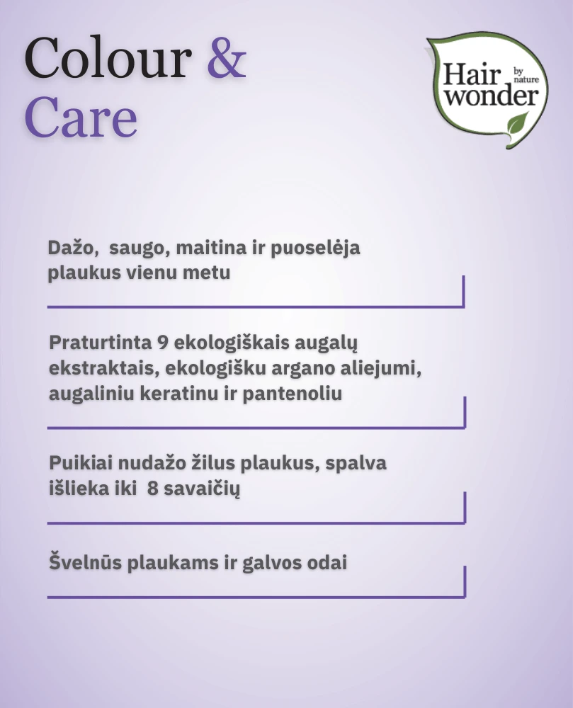 HAIRWONDER Colour & Care plaukų dažai be amoniako, šokolado ruda 5.35, 100 ml