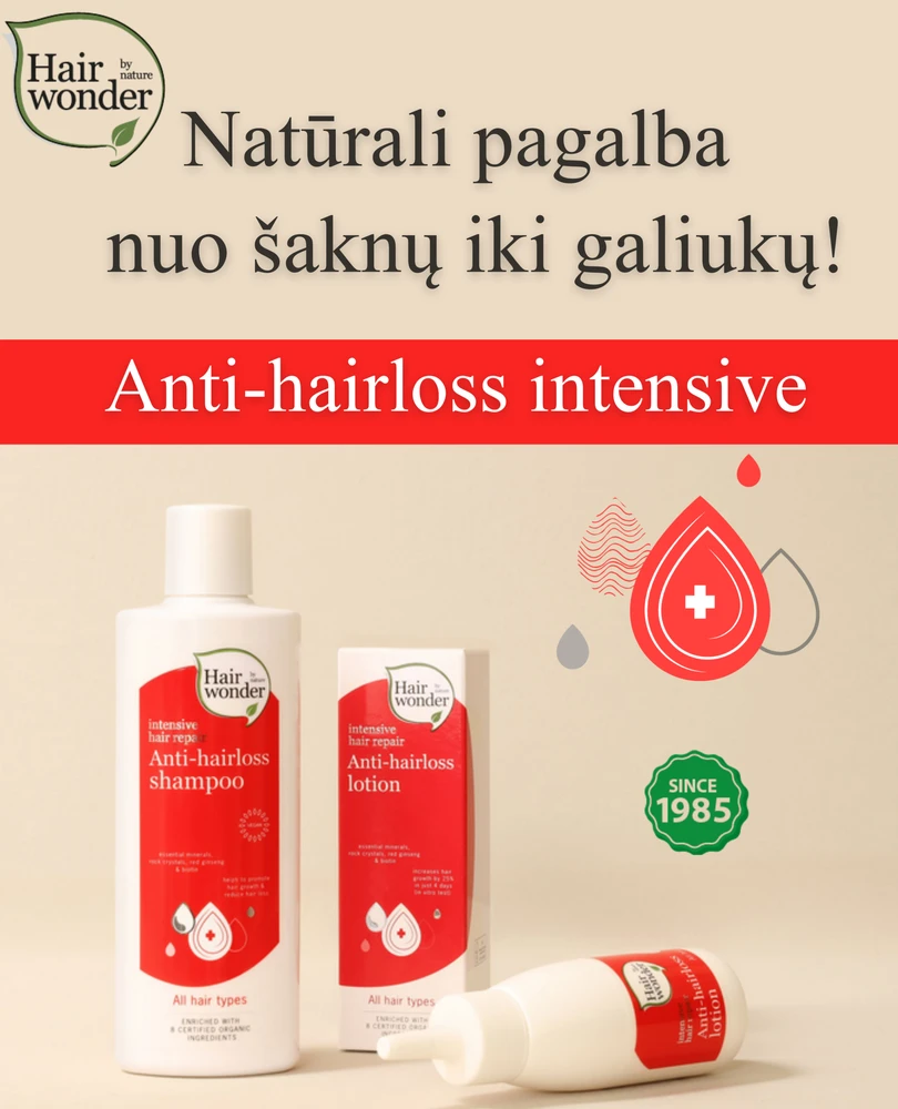 HAIRWONDER Intensive Hair Repair Anti-hairloss losjonas slenkantiems plaukams, 75 ml