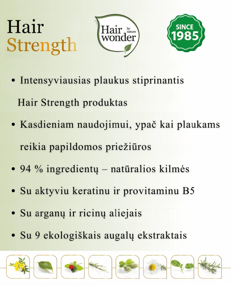 HAIRWONDER "Hair Strength" plaukus sustiprinantis keratinų purškiklis, 50 ml