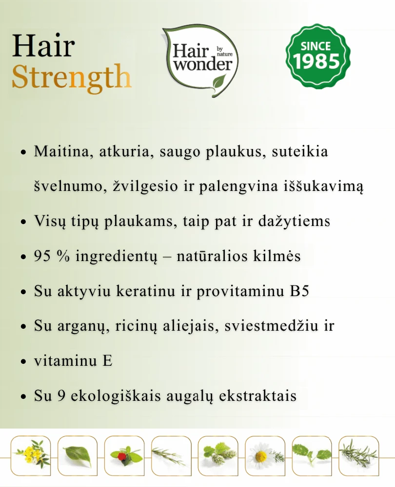HAIRWONDER "Hair Strength" plaukus sustiprinantis kondicionierius, 200 ml