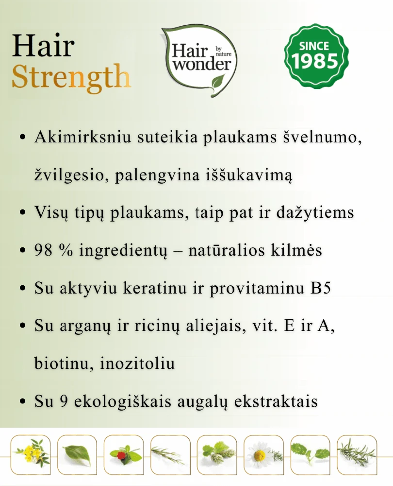 HAIRWONDER "Hair Strength" plaukus sustiprinantis nenuplaunamas kondicionierius, 75 ml
