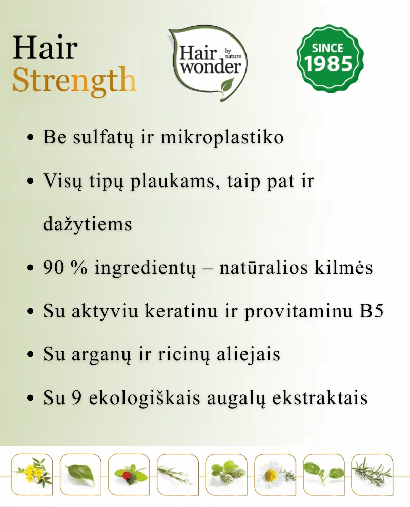HAIRWONDER "Hair Strength" plaukus sustiprinantis šampūnas, 200 ml