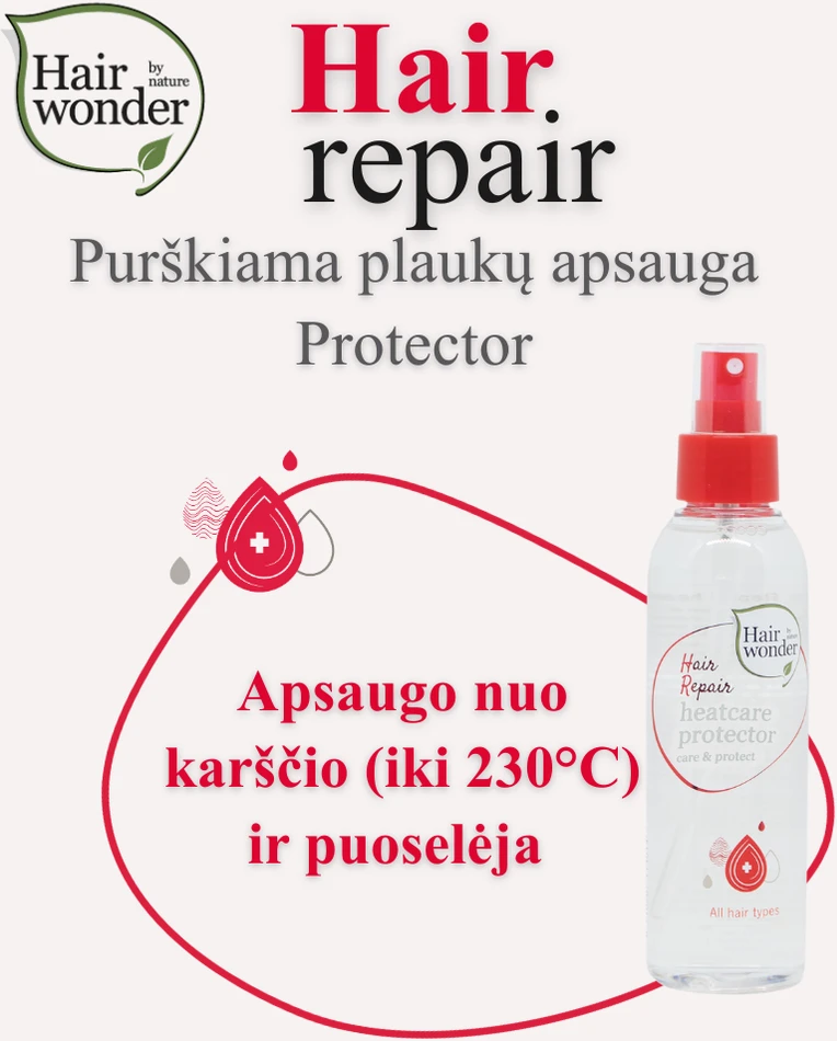 HAIRWONDER Hair Repair Protector purškiama plaukų apsauga, 150 ml