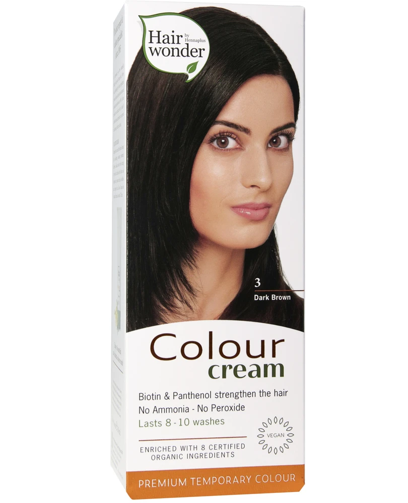 Henna Plus HAIRWONDER Colour Kreminis dažantis kremas, spalva tamsi ruda 3