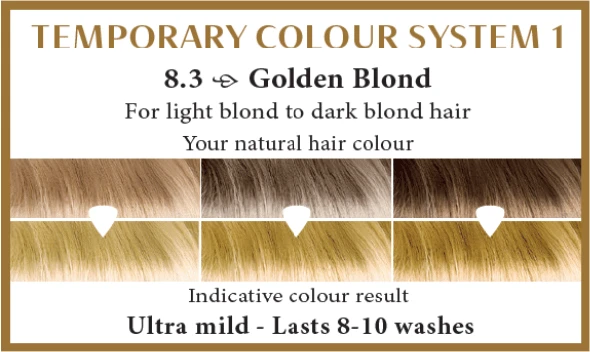Henna Plus HAIRWONDER Colour Kreminis dažantis kremas, spalva auksinė blondinė 8.3
