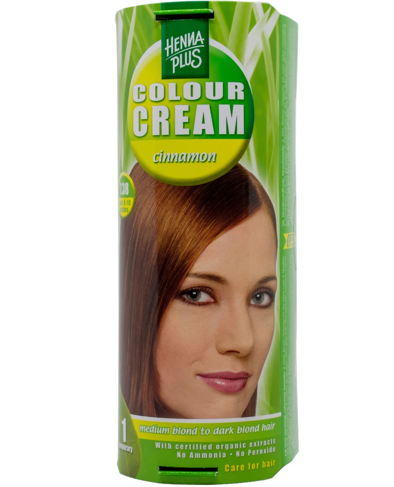 Henna Plus HAIRWONDER Colour Kreminis dažantis kremas, spalva cinamono 7.38