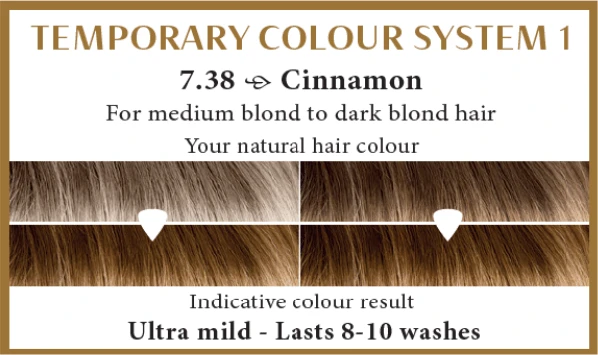 Henna Plus HAIRWONDER Colour Kreminis dažantis kremas, spalva cinamono 7.38