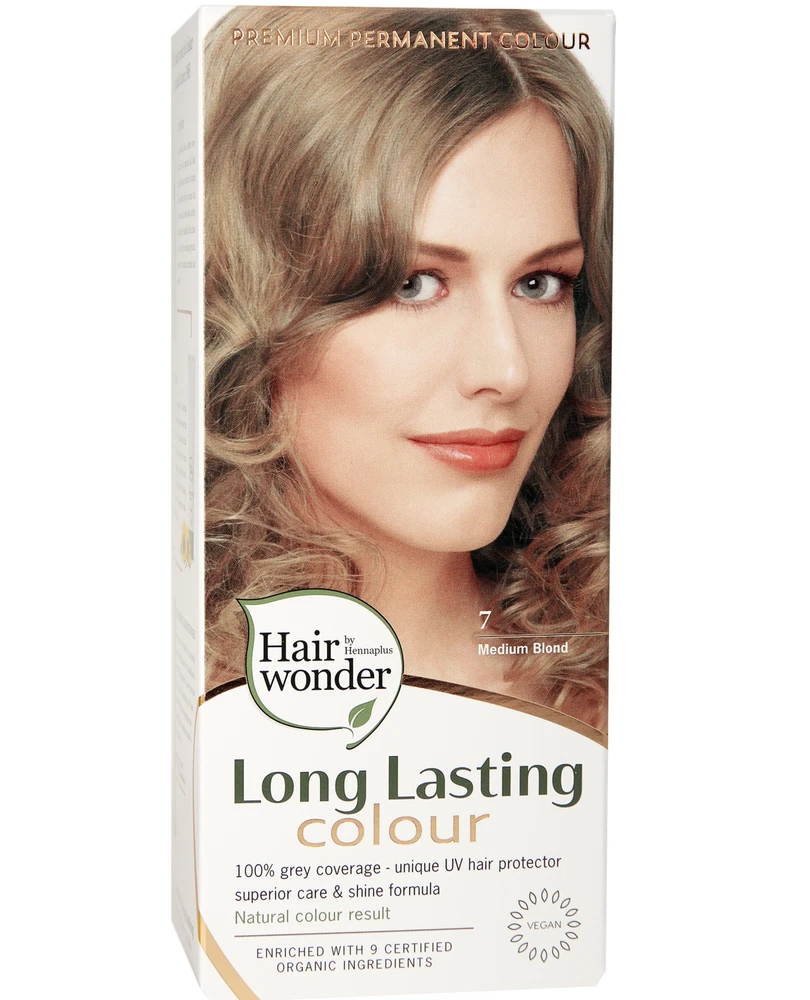 Henna Plus HAIRWONDER Ilgalaikiai plaukų dažai, spalva vidutinė blondinė 7