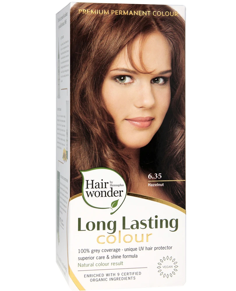 Henna Plus HAIRWONDER Ilgalaikiai plaukų dažai, spalva riešuto 6.35