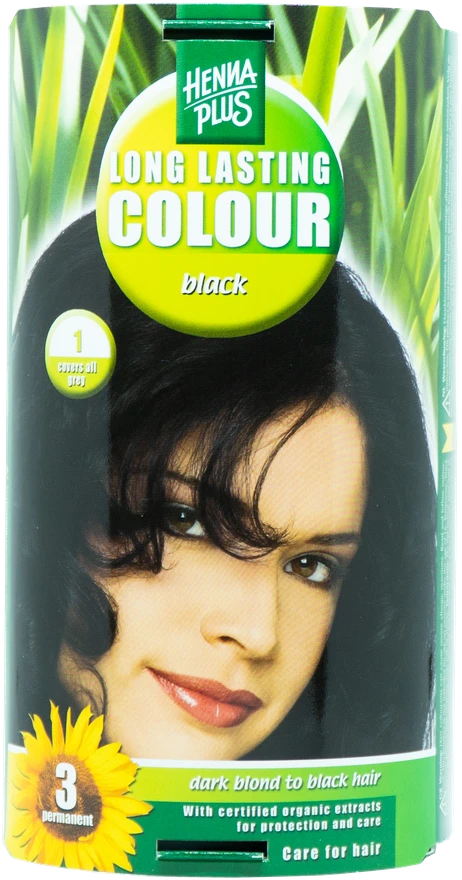 Henna Plus HAIRWONDER Ilgalaikiai plaukų dažai, spalva juoda 1