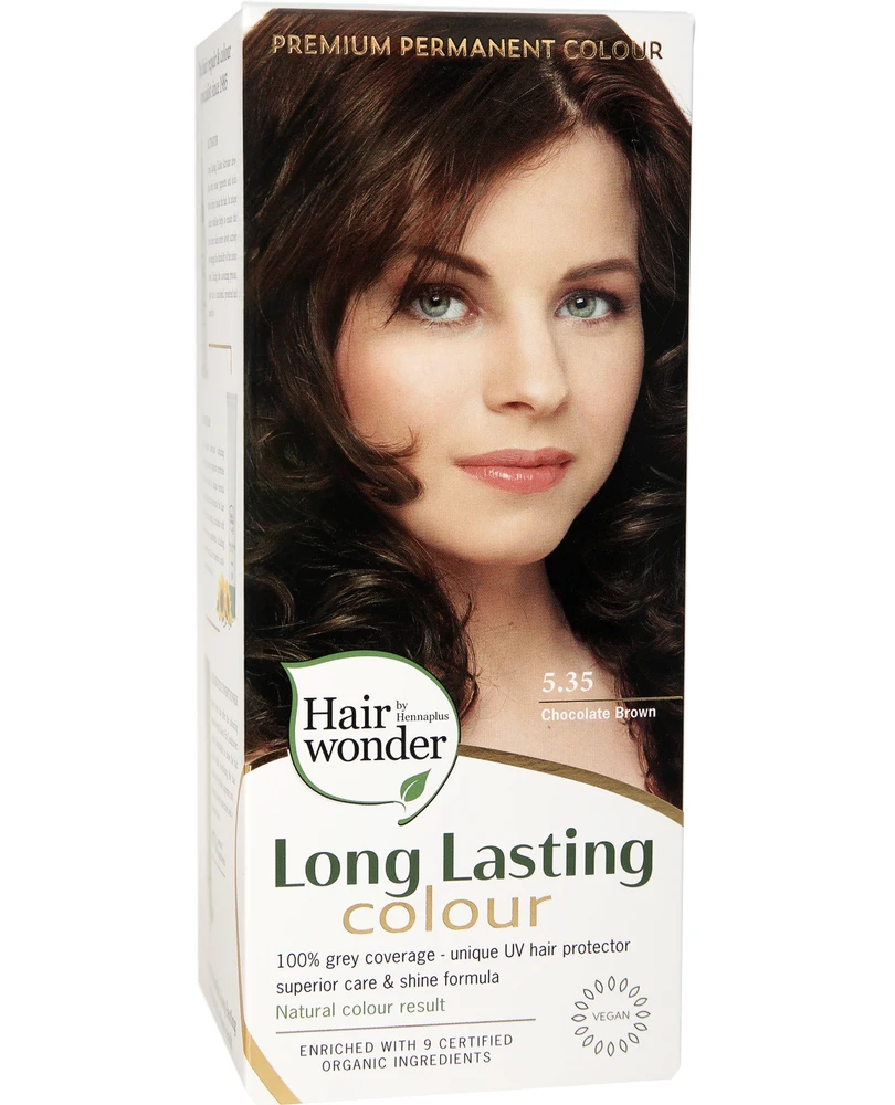 Henna Plus HAIRWONDER Ilgalaikiai plaukų dažai, spalva šokolado ruda 5.35